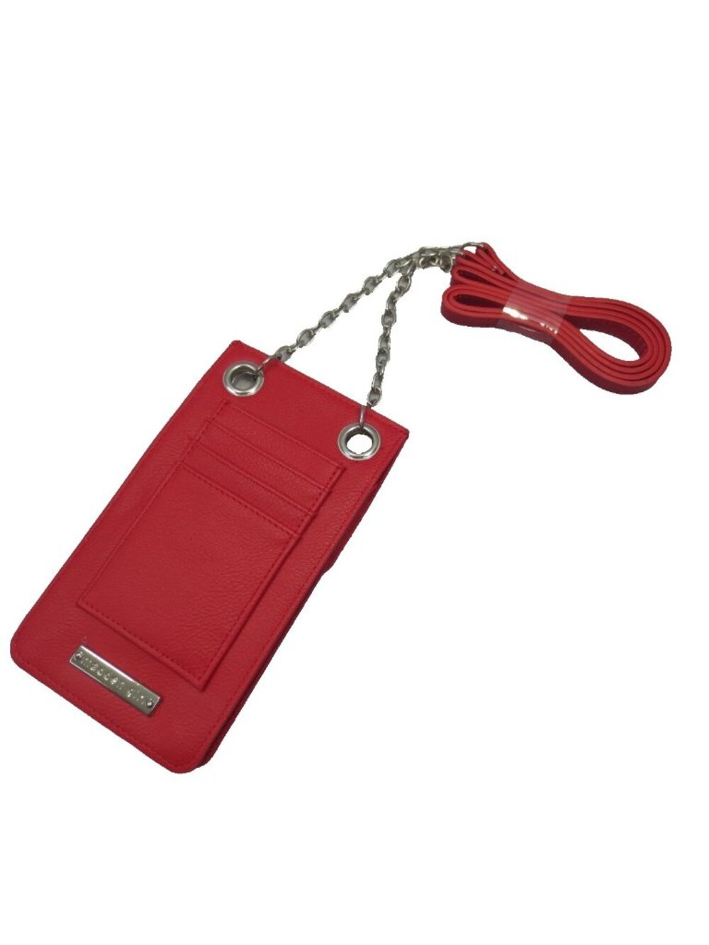 Steve Madden Cell Phone Crossbody Wallet Bag Red Faux Leather w/Strap NWOT